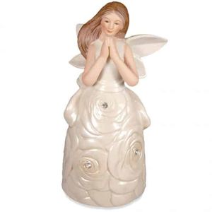 Engelen Angel Star Bell Beeldje met Rozen (13,5 cm)