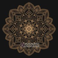 Karo-art Afbeelding op acrylglas - Mandala, bruin