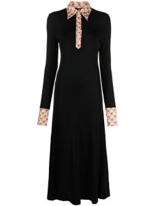 ETRO robe-chemise fleurie à coupe longue - Noir