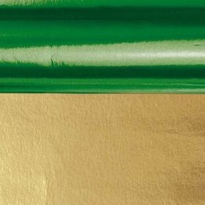 2x rollen knutsel folie groen/goud 50 x 80 cm