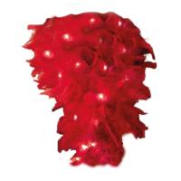 Boa met LED verlichting - Rood - 180 cm - Veren boa van 50 grams - met batterij - kerstversiering