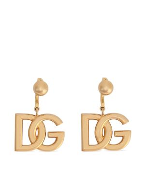 Dolce & Gabbana créoles pendantes à logo DG - Or
