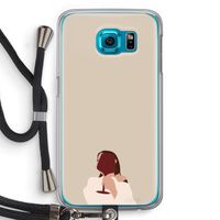 I drink wine: Samsung Galaxy S6 Transparant Hoesje met koord