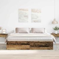 Bedframe zonder matras 200x200 cm bewerkt hout oud hout