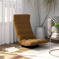 Vloerstoel draaibaar fluweel bruin