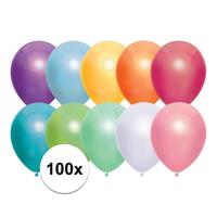 Feest ballonnen - metallic multi - 100x stuks - 30 cm - verjaardag versiering