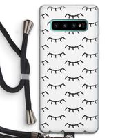 Wimpers: Samsung Galaxy S10 Plus Transparant Hoesje met koord