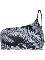 Palm Angels haut de bikini fleuri à design asymétrique - Noir