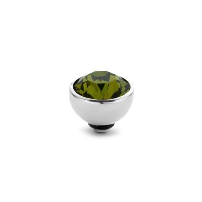 Melano Twisted Basic CZ Steentje Olive | Zilver