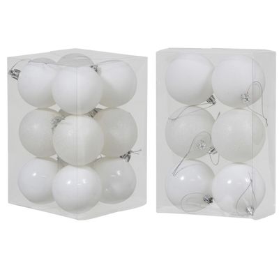 Kerstversiering set kerstballen wit 6 - 8 cm - pakket van 36x stuks