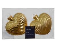 Hart glas L9,8b4h9,5 cm goud 2 st Decoris - Decoris Hart glas L9,8b4h9,5 cm goud 2 st Decoris - Decoris