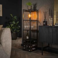 LifestyleFurn Wijnrek Kaneisha Met lamp, 132 x 33cm - Charcoal - thumbnail