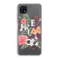 Hello in flowers: Samsung Galaxy A22 5G Transparant Hoesje