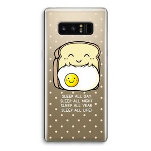 Sleep All Day: Samsung Galaxy Note 8 Transparant Hoesje