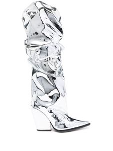 Alexandre Vauthier bottes Avi 110 mm à fini métallisé - Argent