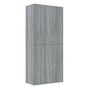 The Living Store Schoenenkast - Grijs Sonoma Eiken - 80 x 39 x 178 cm - 6 vakken - 2 deuren