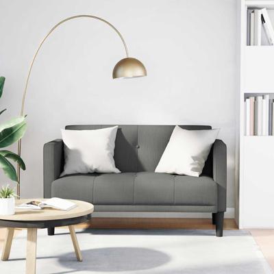 Loveseat Bank Donkergrijs 111 cm Stof