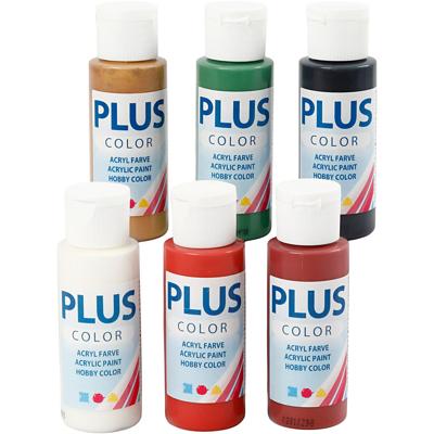 Plus Color acrylverf, kerst verf, 6x60 ml/ 1 doos