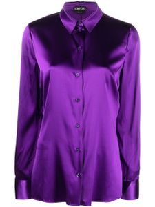 TOM FORD chemise boutonnée à manches longues - Violet