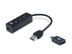 Conceptronic HUBBIES04B interface hub USB 3.2 Gen 1 (3.1 Gen 1) Type-A 5000 Mbit/s Zwart