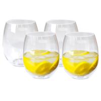 Drinkglazen - set van 4x - transparant - onbreekbaar kunststof - 390 ml