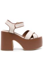 Moschino 70mm leather sandals - Tons neutres