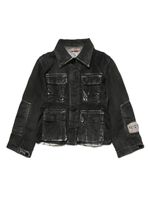 Nº21 Kids veste en jean à effet usé - Noir