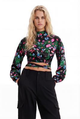 Gebloemde cropped blouse M. Christian Lacroix - BLACK - L