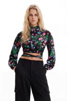 Gebloemde cropped blouse M. Christian Lacroix - BLACK - L