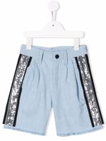 Dkny Kids short en jean à sequins brodés - Bleu