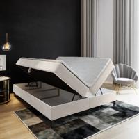 2dekans Opberg Boxspring 200 x 200 Velvet Taupe - Extra hoog - Zonder hoofdbord