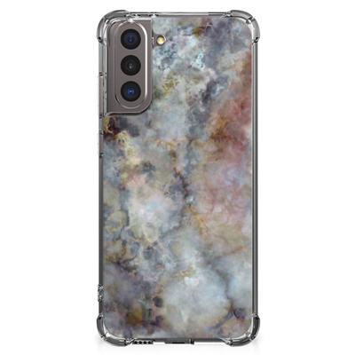 Samsung Galaxy S21 Anti-Shock Hoesje Marmer Grijs Samsung Galaxy S21 Anti-Shock Hoesje Marmer Grijs