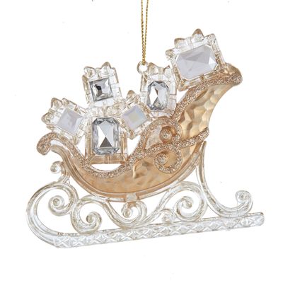 Plas Gold Sleigh Gifts Ornament 3,7 inch - Kurt s adler