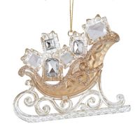 Plas Gold Sleigh Gifts Ornament 3,7 inch - Kurt S. Adler - thumbnail