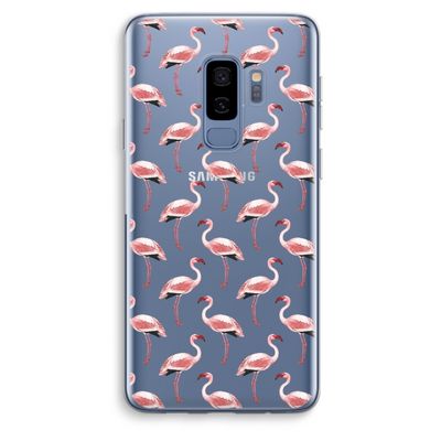 Flamingoprint groen: Samsung Galaxy S9 Plus Transparant Hoesje