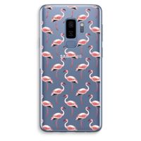 Flamingoprint groen: Samsung Galaxy S9 Plus Transparant Hoesje