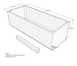 Xenz beterbad baddrager voor aruba 190x80cm