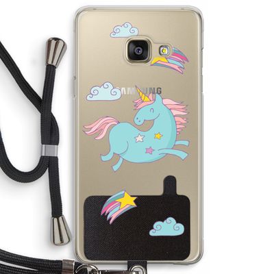 Vliegende eenhoorn: Samsung Galaxy A3 (2016) Transparant Hoesje met koord