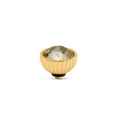 Melano Twisted Ridged Steentje Crystal Golden Shadow Goud