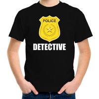 Detective police / politie embleem t-shirt zwart voor kinderen - thumbnail