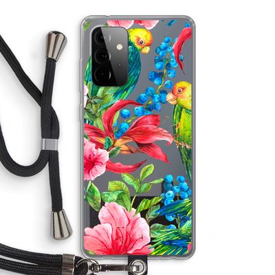 Papegaaien: Samsung Galaxy A72 5G Transparant Hoesje met koord