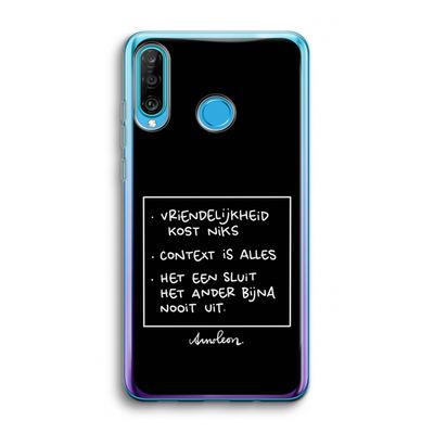 Mijn Motto's: Huawei P30 Lite Transparant Hoesje