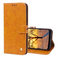 Business stijl olie Wax textuur horizontale Flip lederen case voor Xiaomi Pocophone F1 met houder & kaartsleuven & portemonnee (geel)