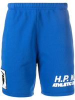 Heron Preston short de sport à détail de patch - Bleu