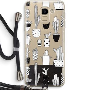 Cactusmotief: Samsung Galaxy J6 (2018) Transparant Hoesje met koord