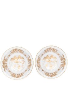 GINORI 1735 assiettes Aurum en porcelaine (lot de deux) - Blanc