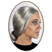 Oma Sarah 50 jaar geworden verkleedset - pruik en oma brilletje - grijs haar - Bejaarde - Oude vrouw
