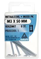 M.schroef moer pk m3x50mm 8st - Deltafix