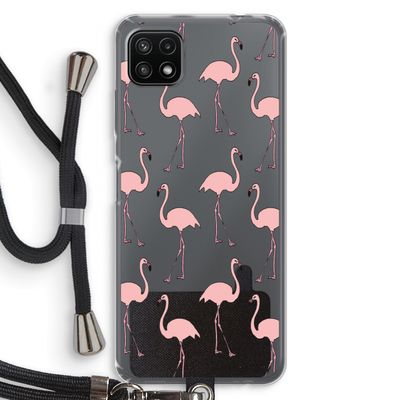 Anything Flamingoes: Samsung Galaxy A22 5G Transparant Hoesje met koord