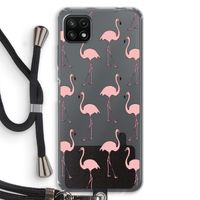 Anything Flamingoes: Samsung Galaxy A22 5G Transparant Hoesje met koord